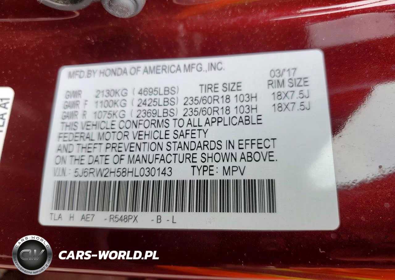2017 Honda Cr-V Ex VIN:5J6RW2H58HL030143 - 13