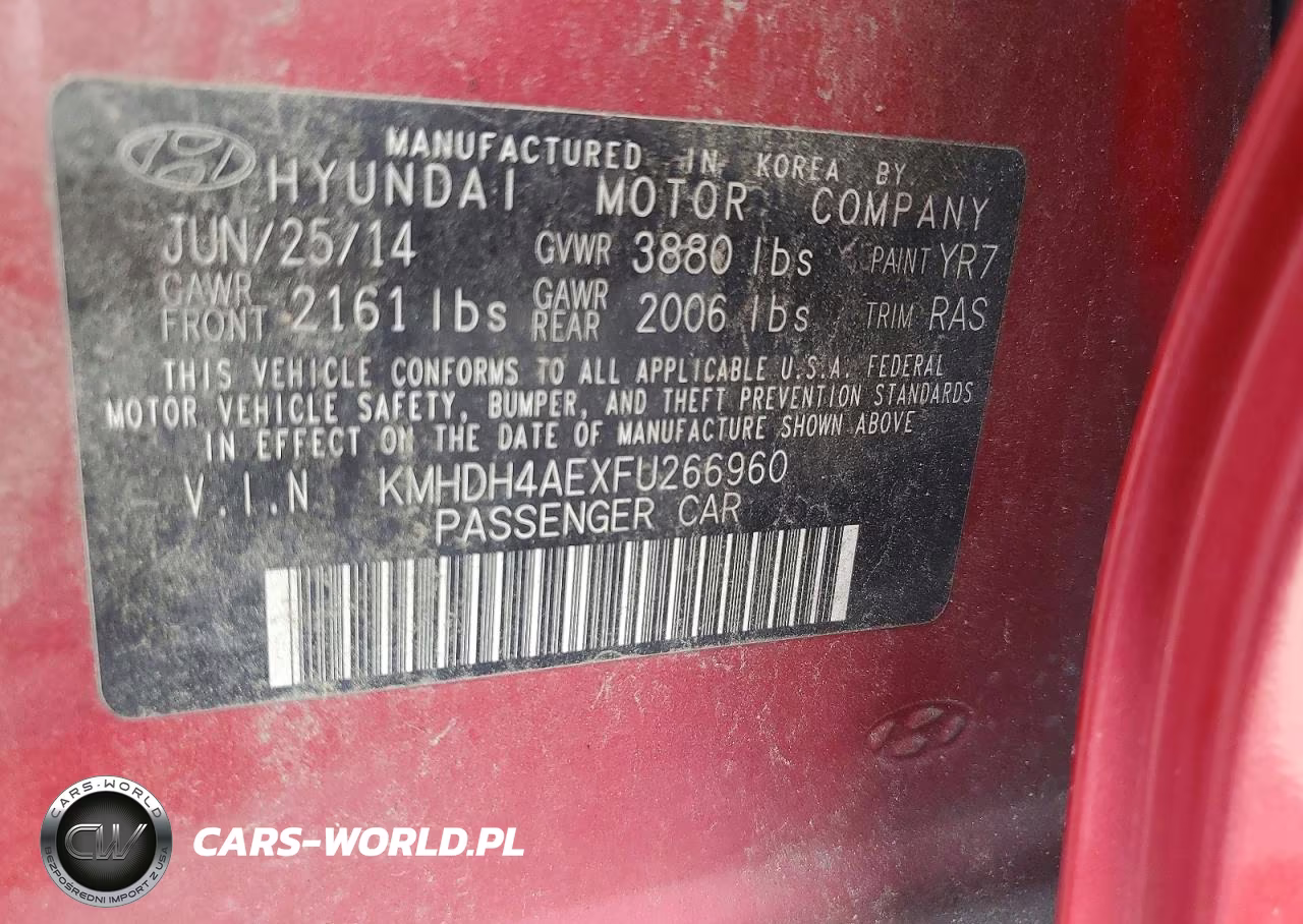 2015 Hyundai Elantra Se VIN:KMHDH4AEXFU266960 - 12
