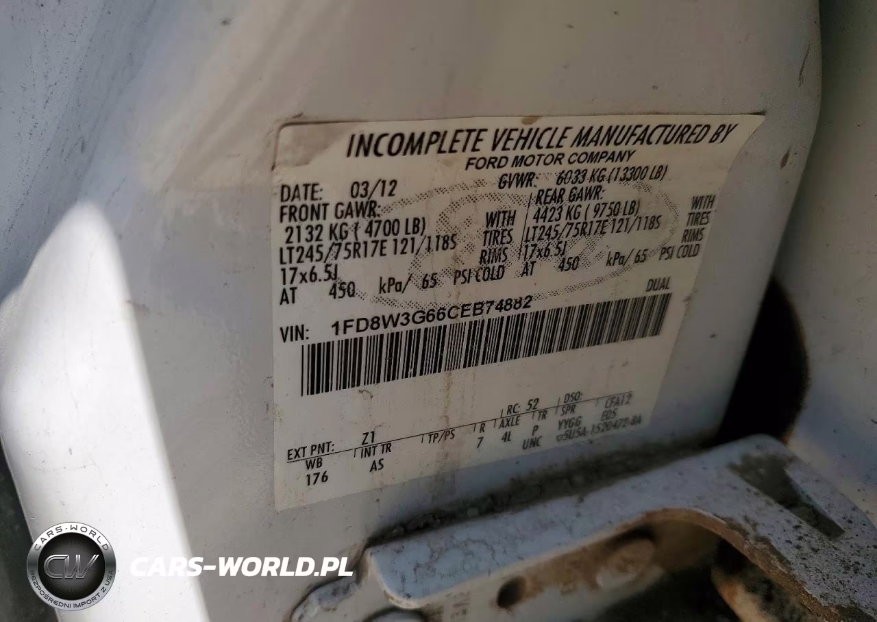 2012 Ford F350 Super Duty VIN:1FD8W3G66CEB74882 - 12
