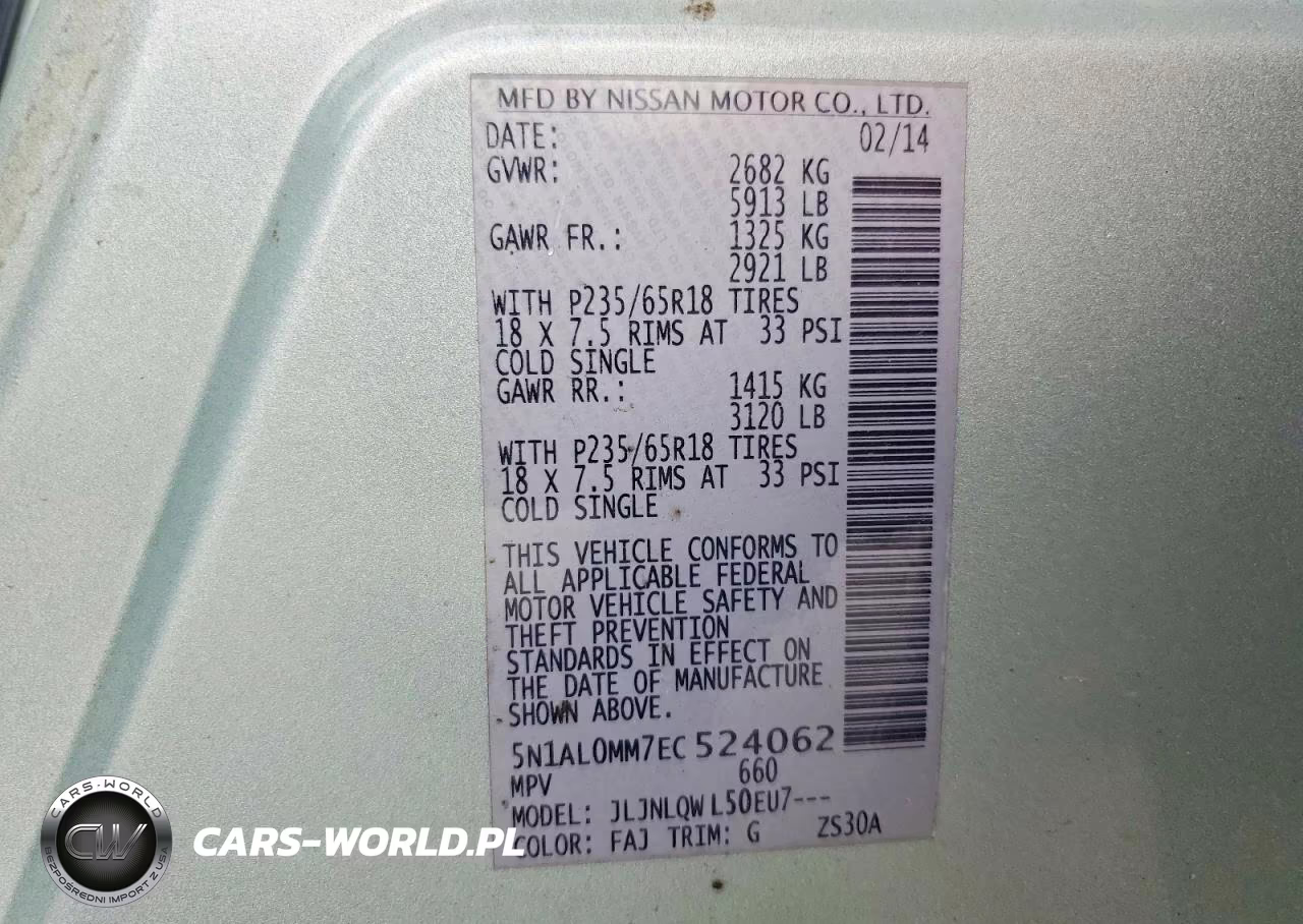 2014 Infiniti Qx60 Base VIN:5N1AL0MM7EC524062 - 13