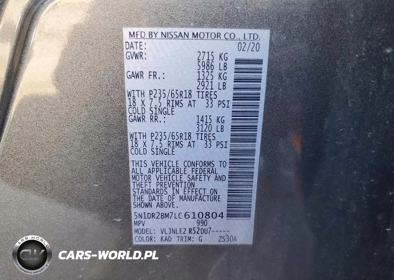 2020 Nissan Pathfinder Sv VIN:5N1DR2BM7LC610804 - 14