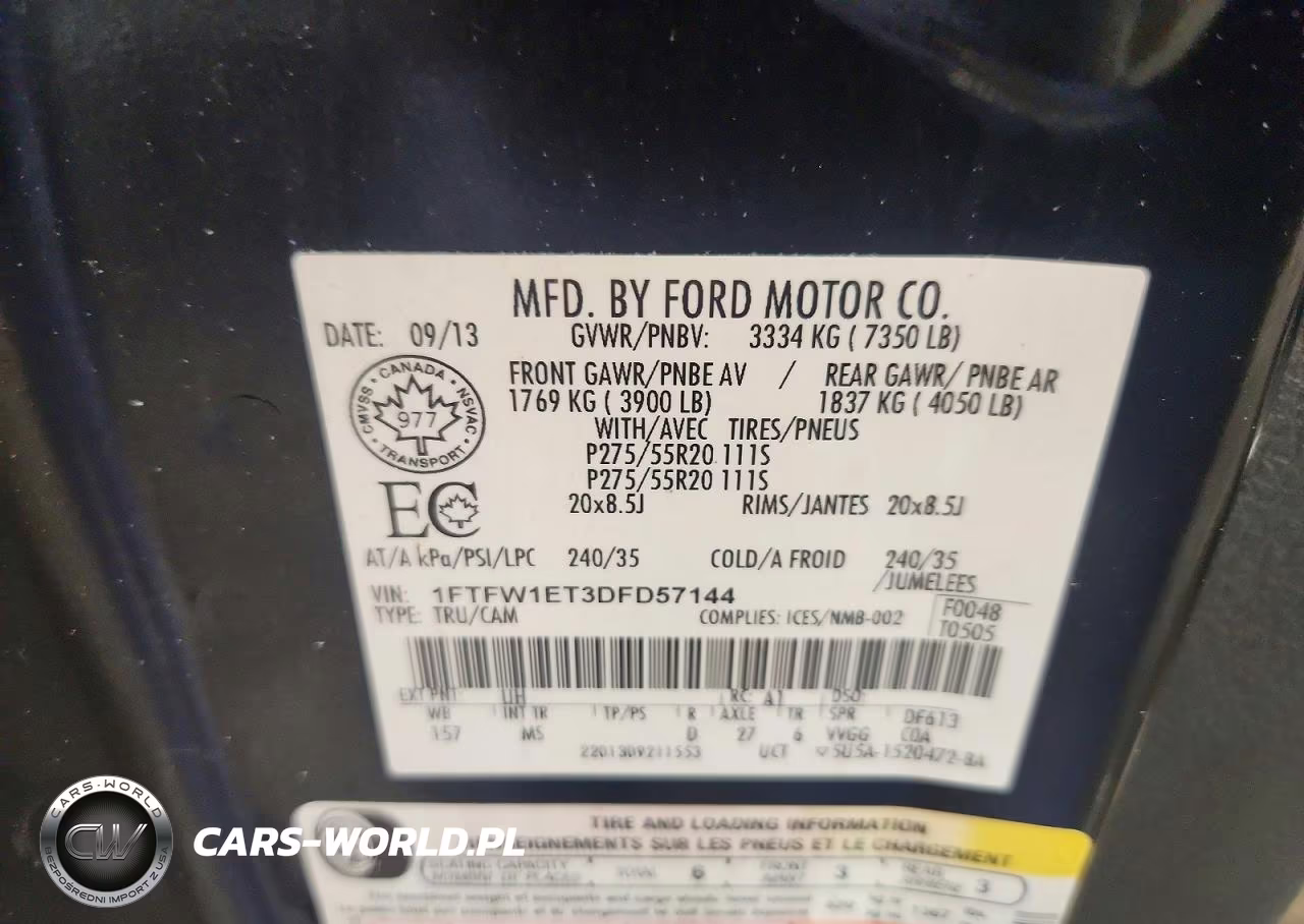 2013 Ford F150 Supercrew VIN:1FTFW1ET3DFD57144 - 12