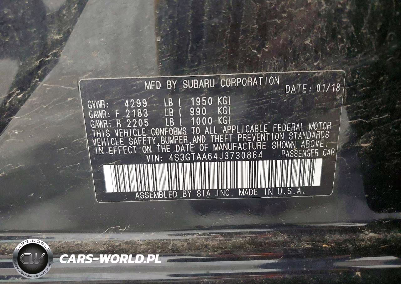 2018 Subaru Impreza VIN:4S3GTAA64J3730864 - 13