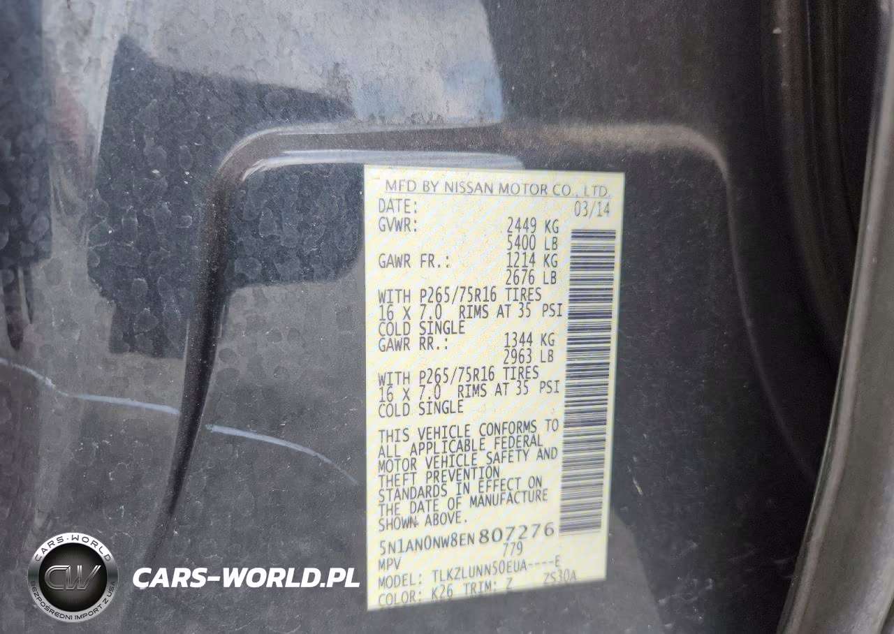 2014 Nissan Xterra Pro-4X VIN:5N1AN0NW8EN807276 - 13