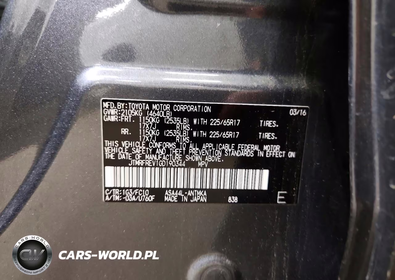 2016 Toyota Rav4 Xle VIN:JTMRFREV1GD190344 - 13