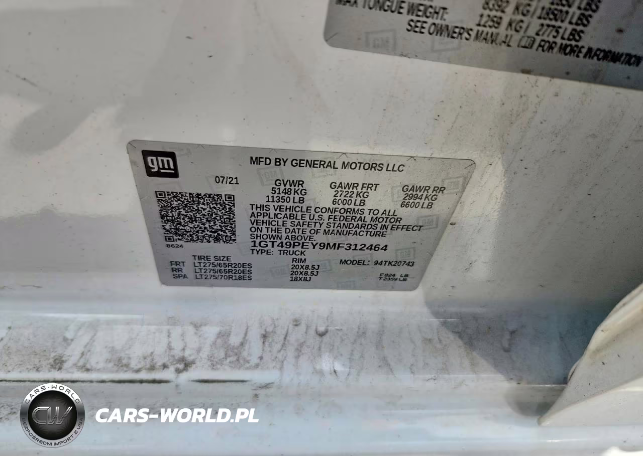 2021 GMC Sierra 2500Hd 4Wd Standard Bed At4 VIN:1GT49PEY9MF312464 - 12