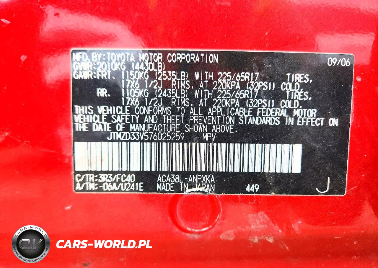 2007 Toyota Rav4 Base VIN:JTMZD33V576025259 - 13
