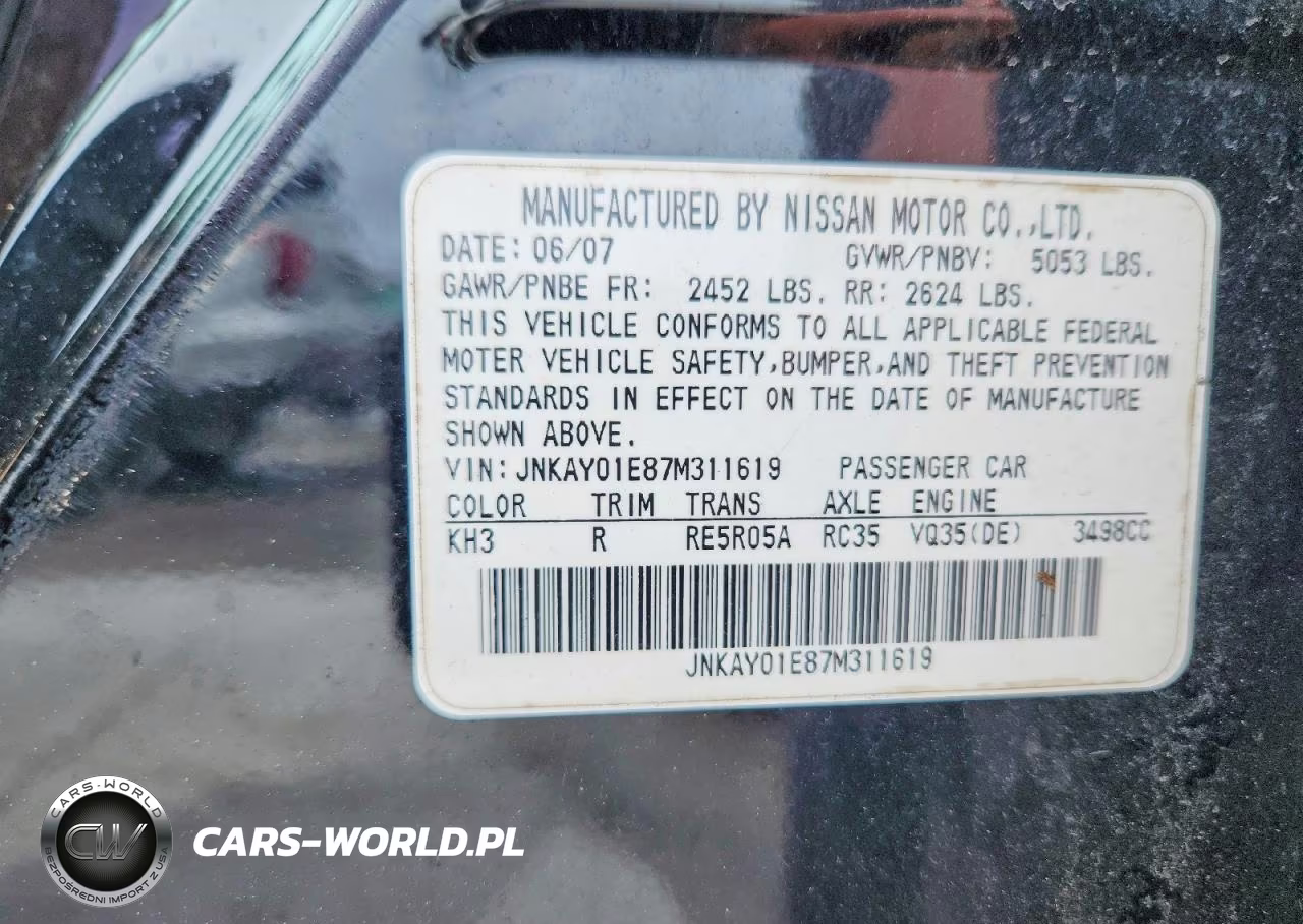 2007 Infiniti M35 Base VIN:JNKAY01E87M311619 - 12