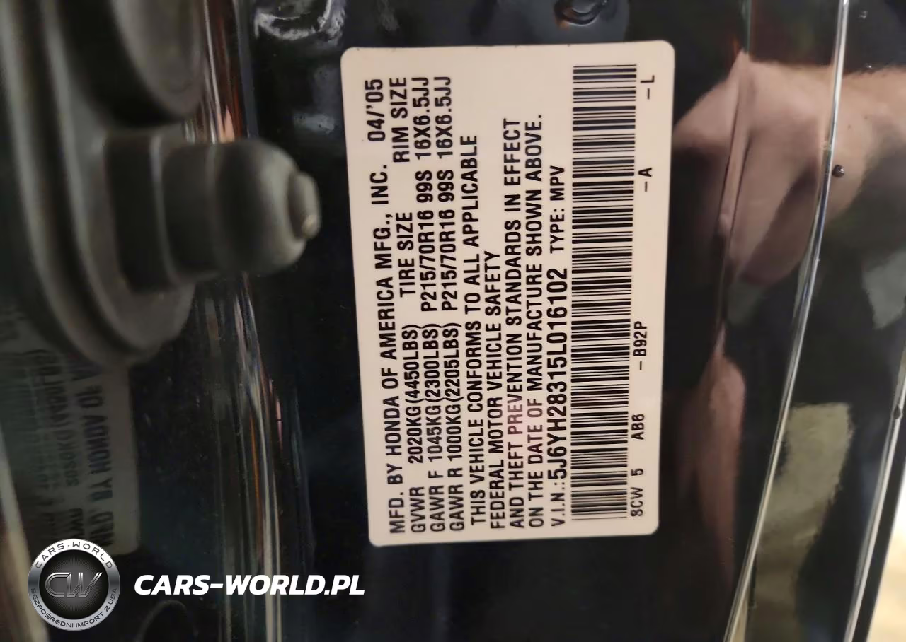 2005 Honda Element Lx VIN:5J6YH28315L016102 - 12