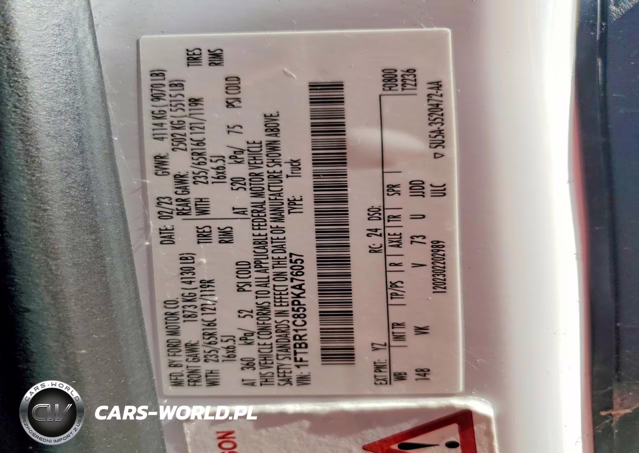 2023 Ford Transit 250 Delivery Van VIN:1FTBR1C85PKA76057 - 13