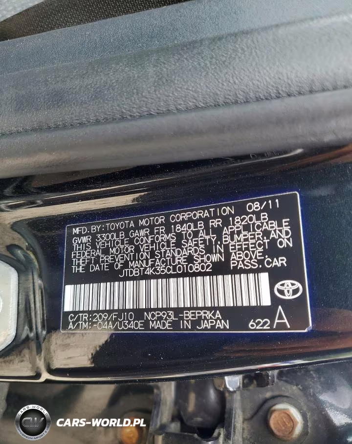 2012 Toyota Yaris Fleet VIN:JTDBT4K35CL010802 - 12