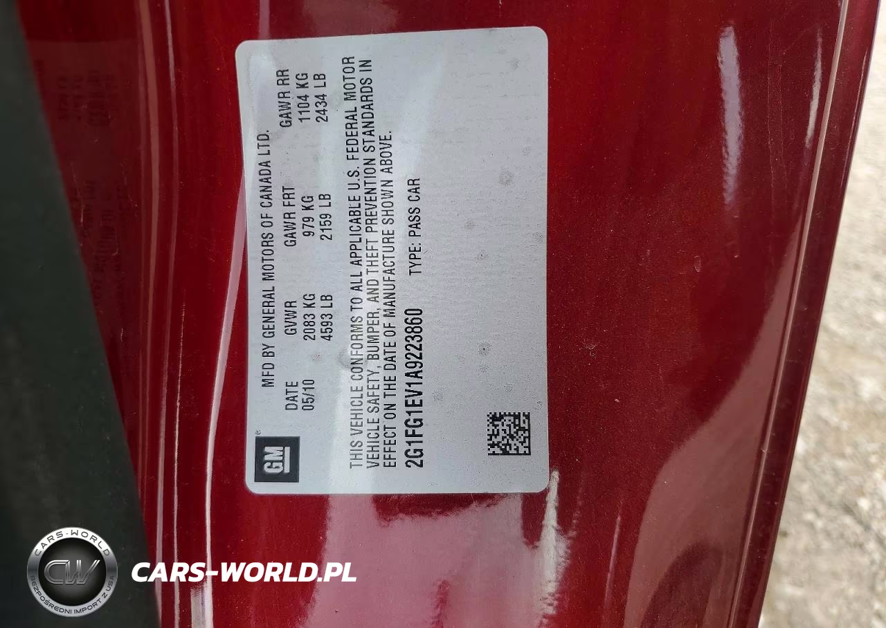 2010 Chevrolet Camaro Lt VIN:2G1FG1EV1A9223860 - 12