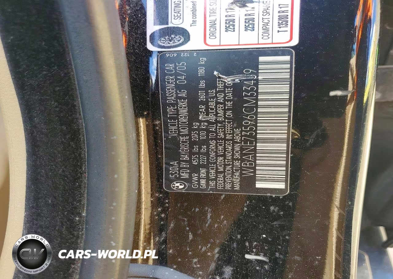 2006 BMW 530 I VIN:WBANE73596CM33439 - 13