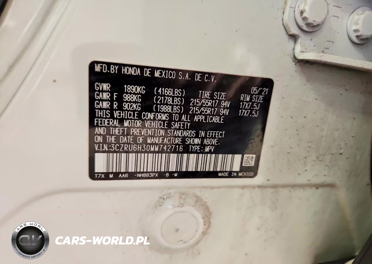 2021 Honda Hr-V Lx VIN:3CZRU6H30MM742716 - 13