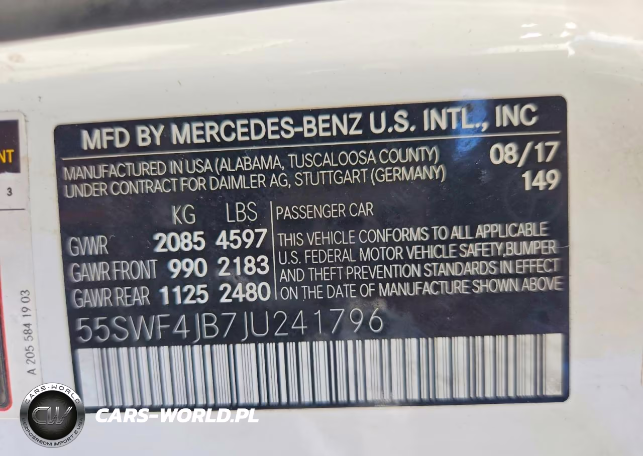2018 Mercedes-Benz C 300 VIN:55SWF4JB7JU241796 - 12