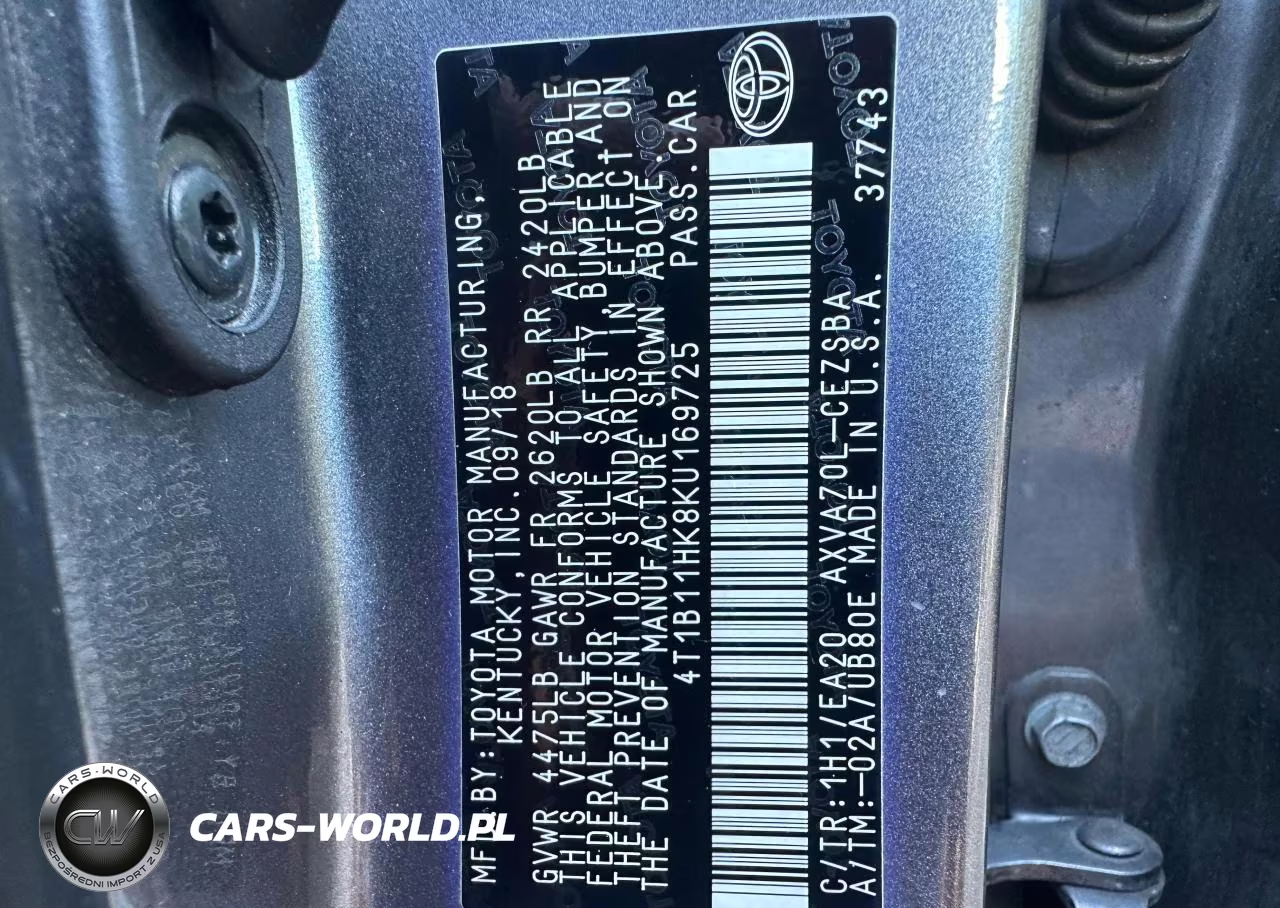 2019 Toyota Camry Se VIN:4T1B11HK8KU169725 - 13