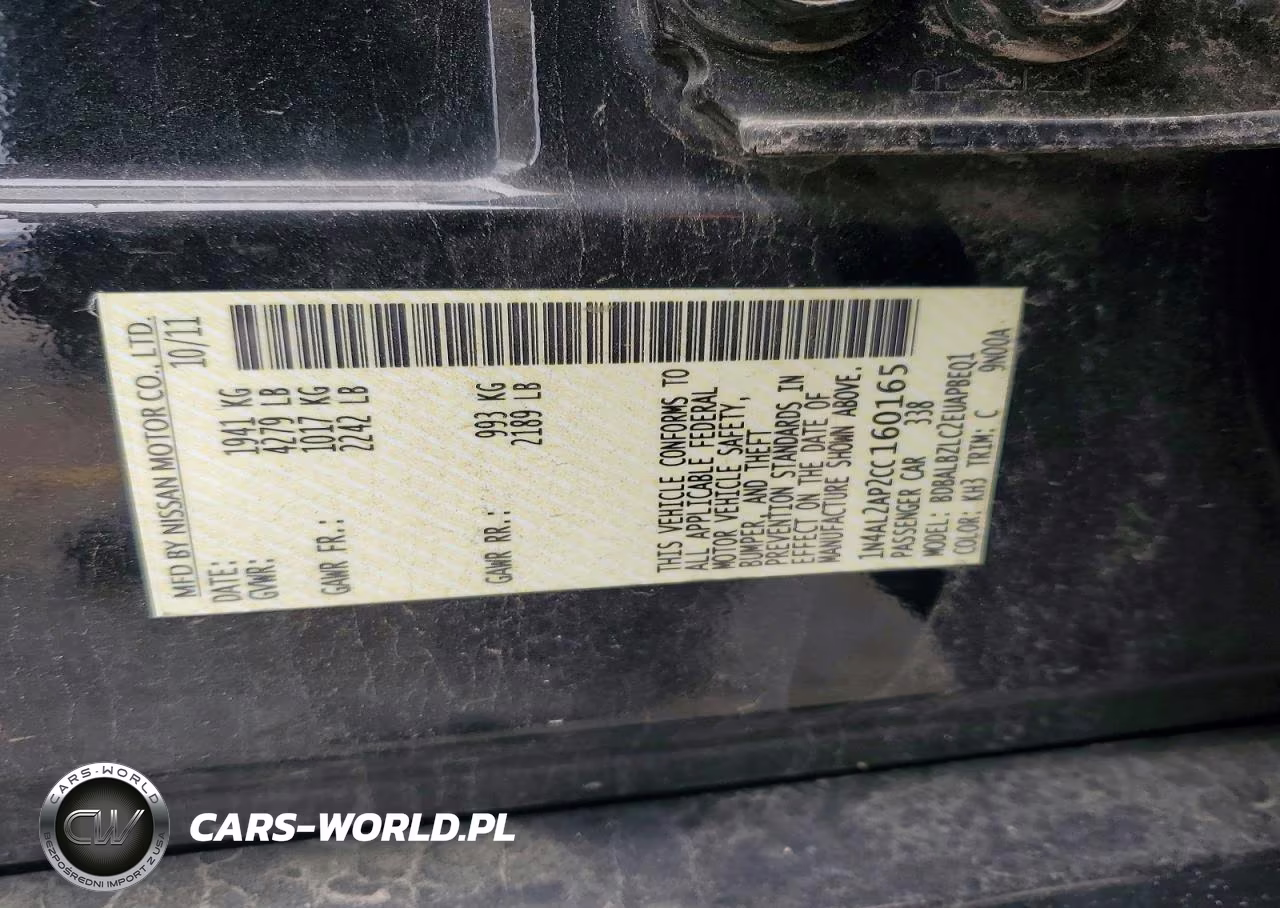 2012 Nissan Altima 2.5 VIN:1N4AL2AP2CC160165 - 12