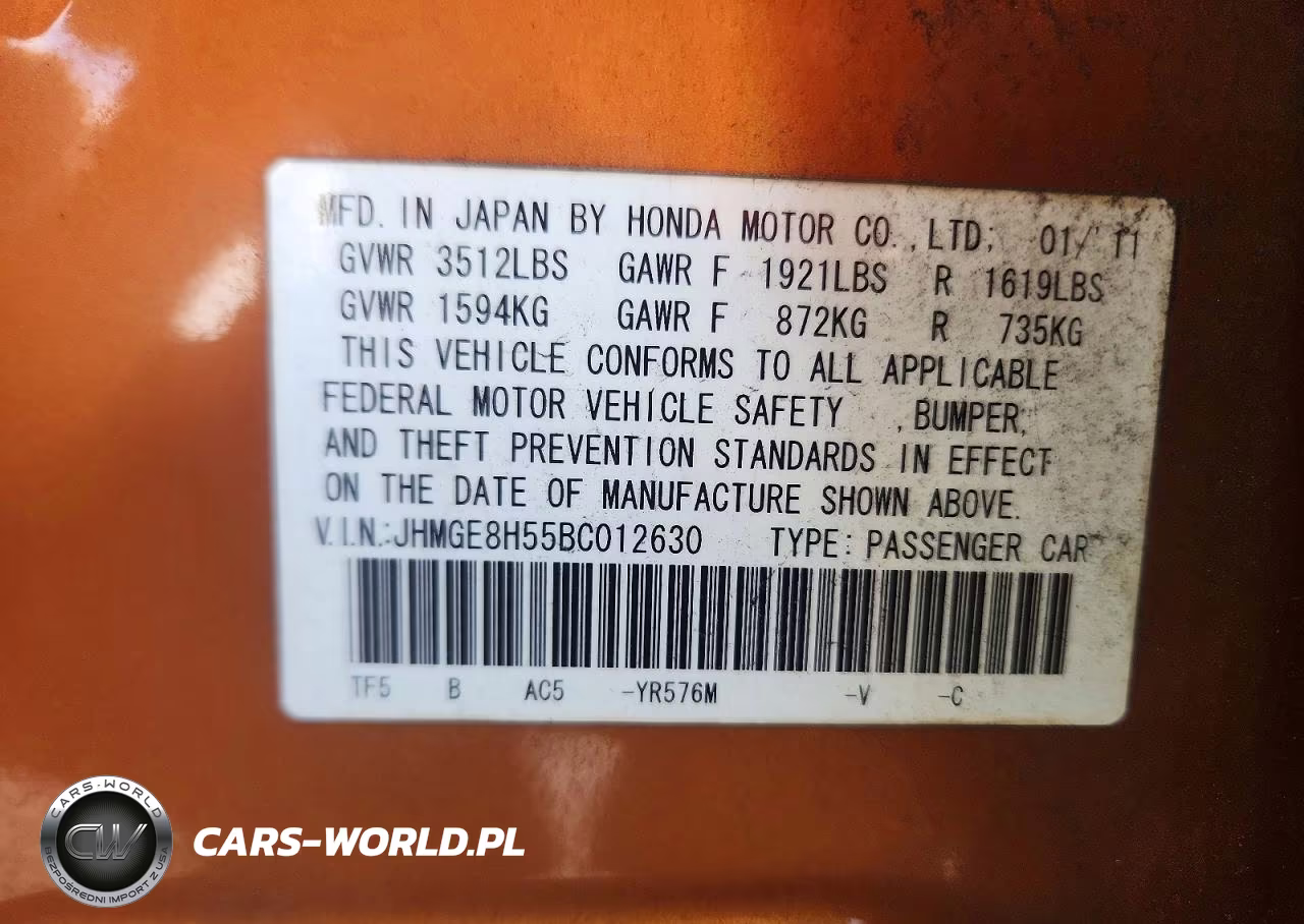 2011 Honda Fit Sport VIN:JHMGE8H55BC012630 - 13