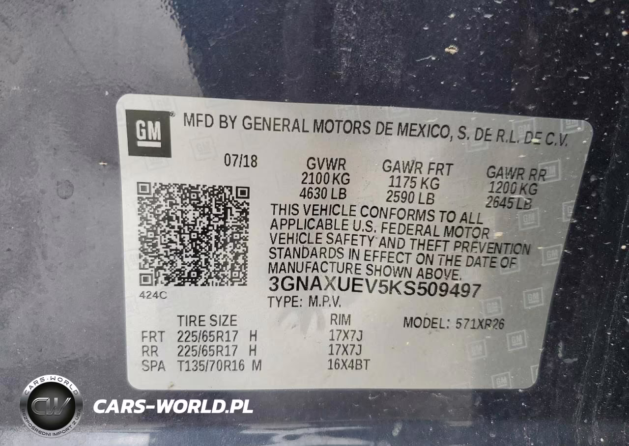 2019 Chevrolet Equinox Lt VIN:3GNAXUEV5KS509497 - 13