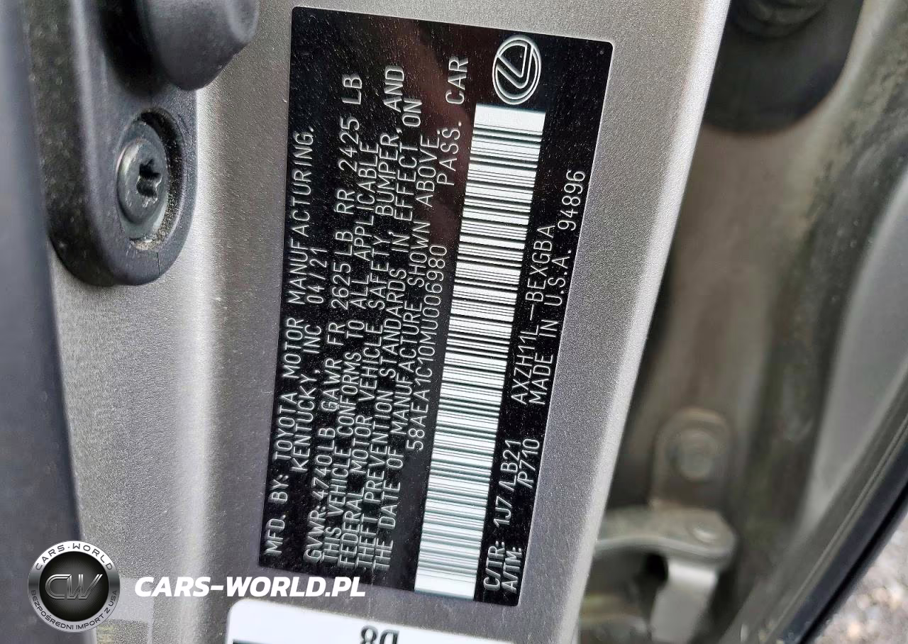2021 Lexus Es 300H Luxury VIN:58AEA1C10MU006980 - 12