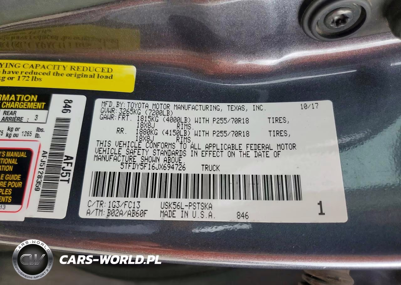 2018 Toyota Tundra Crewmax Sr5 VIN:5TFDY5F16JX694726 - 12