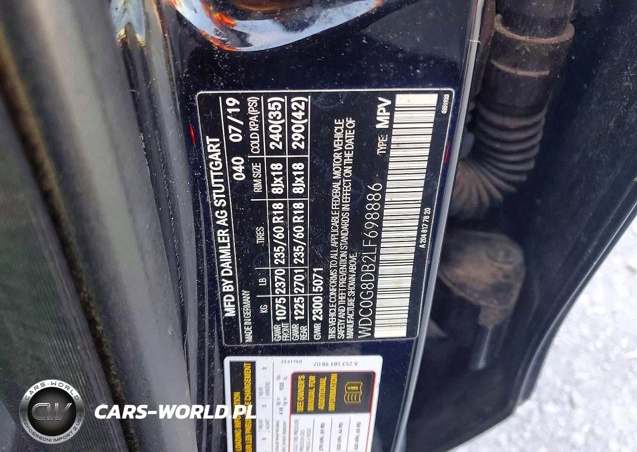 2020 Mercedes-Benz Glc 300 VIN:WDC0G8DB2LF698886 - 13