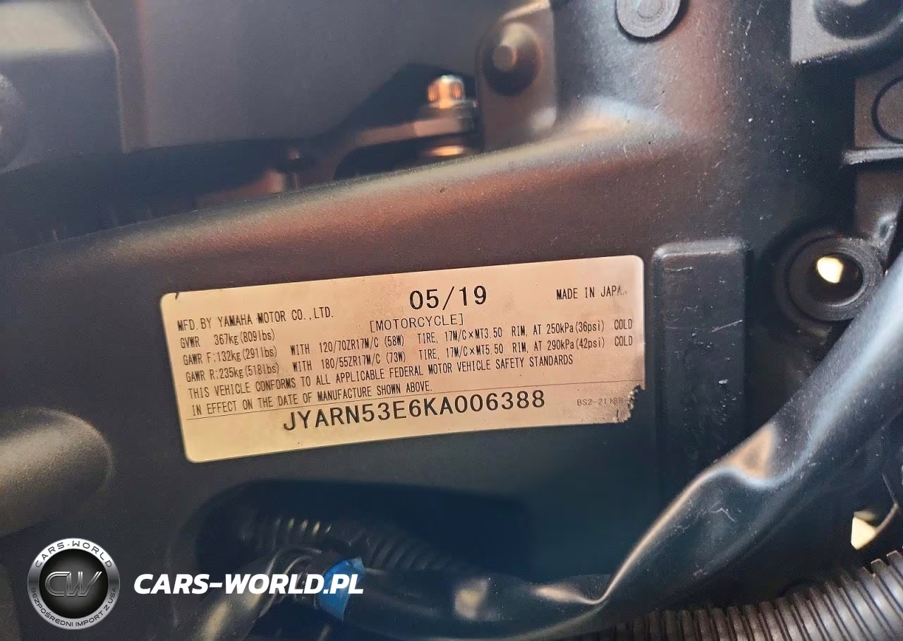 2019 Yamaha Mt09 VIN:JYARN53E6KA006388 - 8