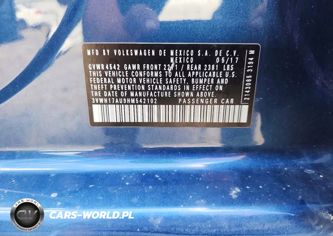 2017 Volkswagen Golf Alltrack S VIN:3VWH17AU9HM542102 - 14