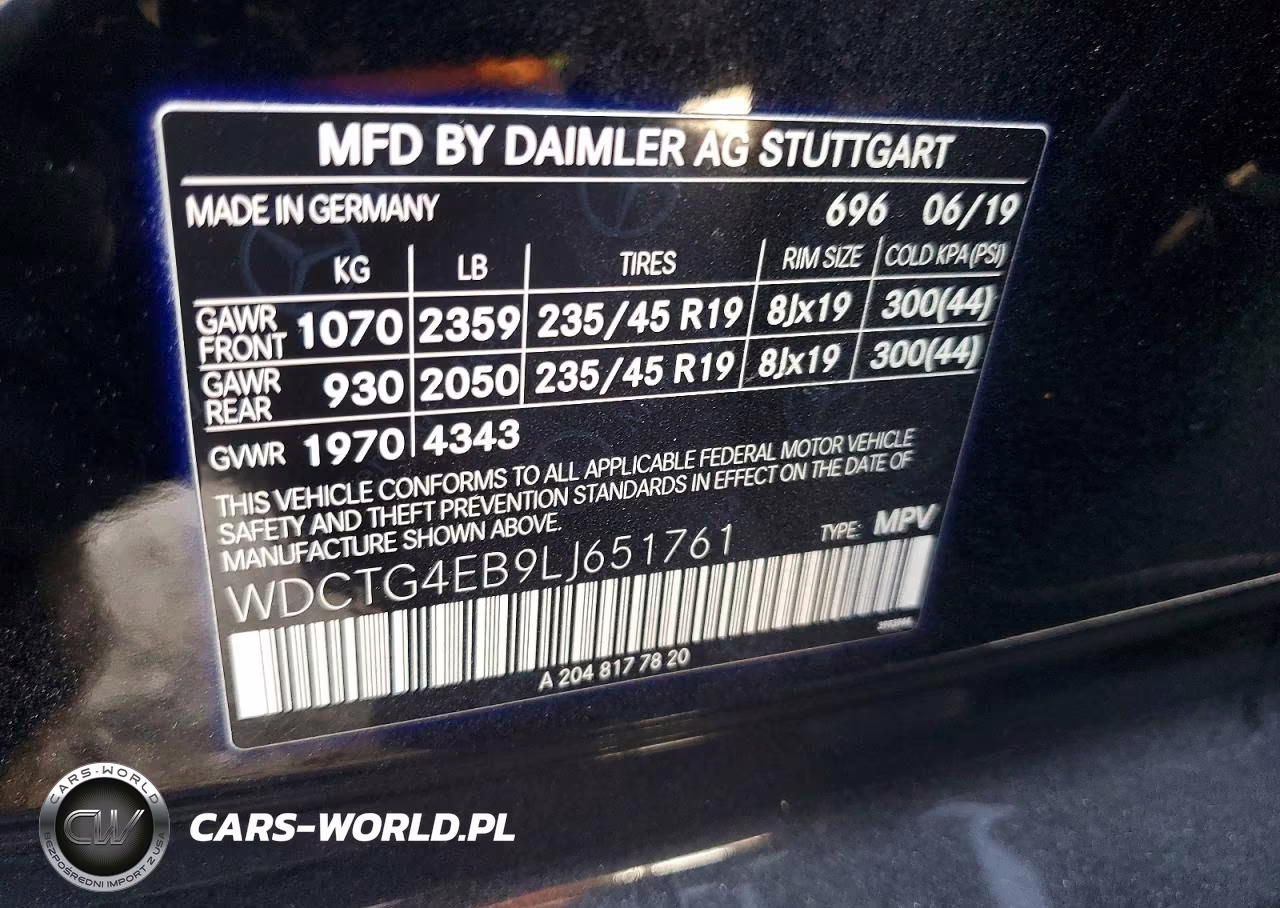2020 Mercedes-Benz Gla 250 VIN:WDCTG4EB9LJ651761 - 13
