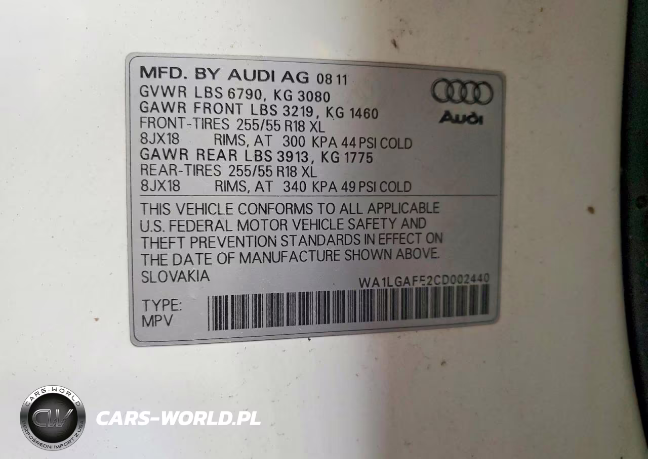 2012 Audi Q7 Premium Plus VIN:WA1LGAFE2CD002440 - 13
