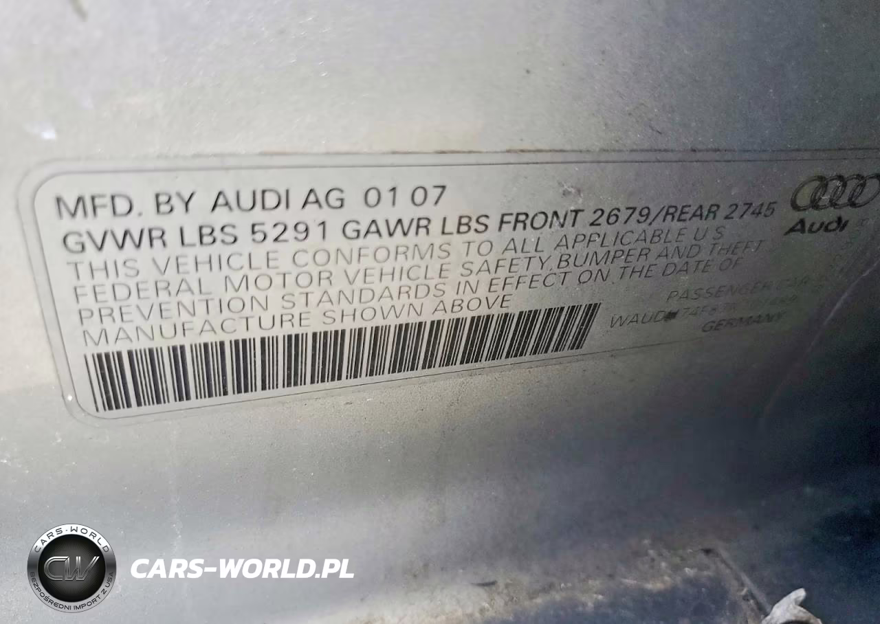 2007 Audi A6 3.2 Quattro VIN:WAUDH74F87N101489 - 12