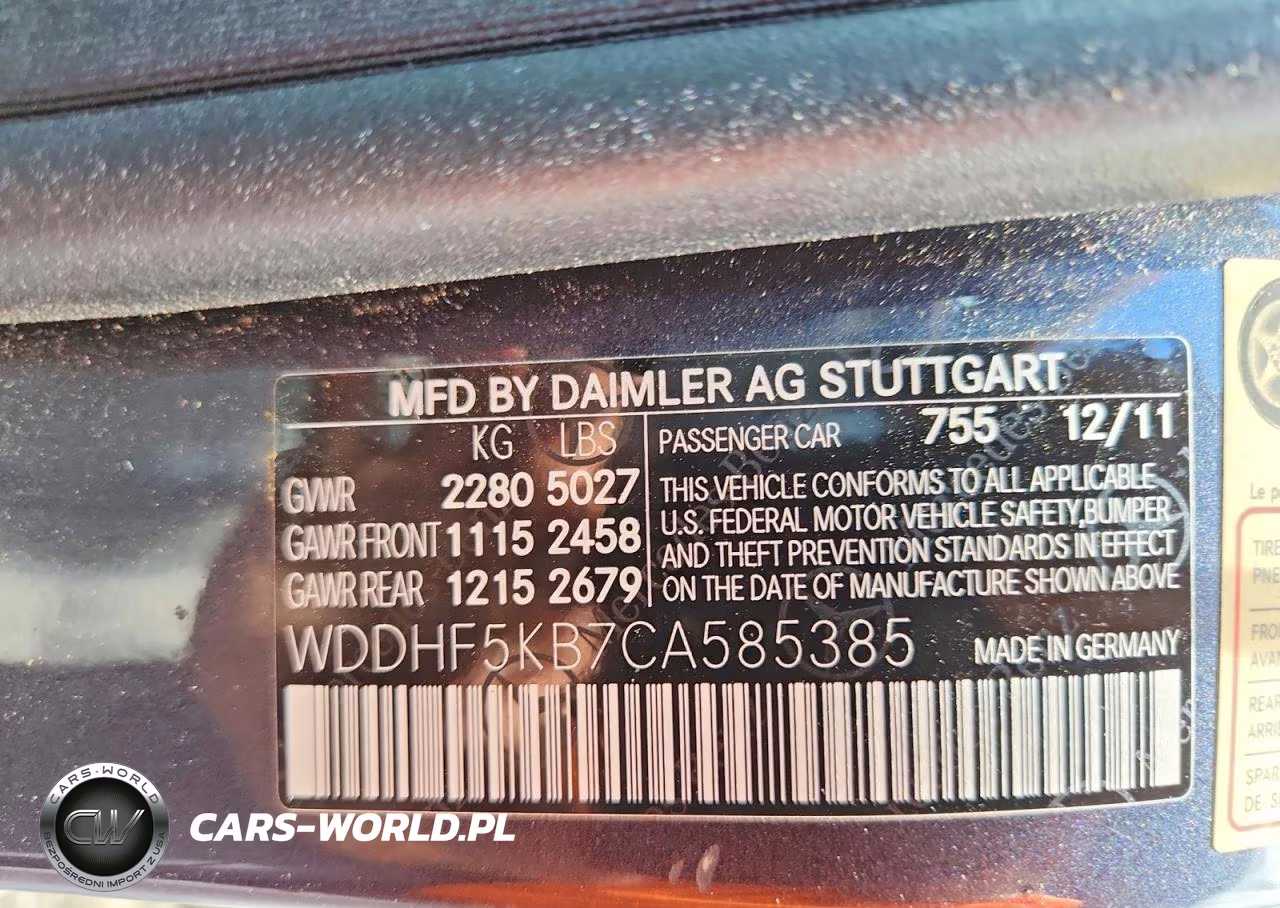 2012 Mercedes-Benz E 350 VIN:WDDHF5KB7CA585385 - 12