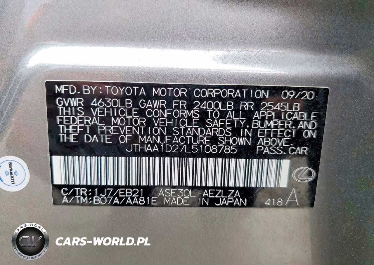 2020 Lexus Is 300 VIN:JTHAA1D27L5108785 - 12