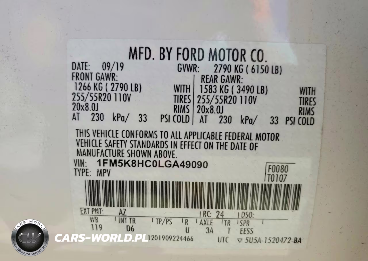 2020 Ford Explorer Platinum VIN:1FM5K8HC0LGA49090 - 14