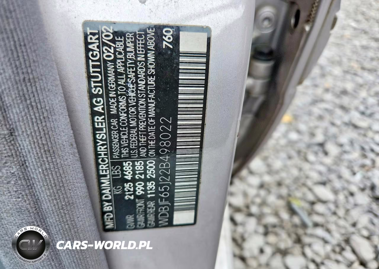 2002 Mercedes-Benz E 320 VIN:WDBJF65J22B498022 - 12