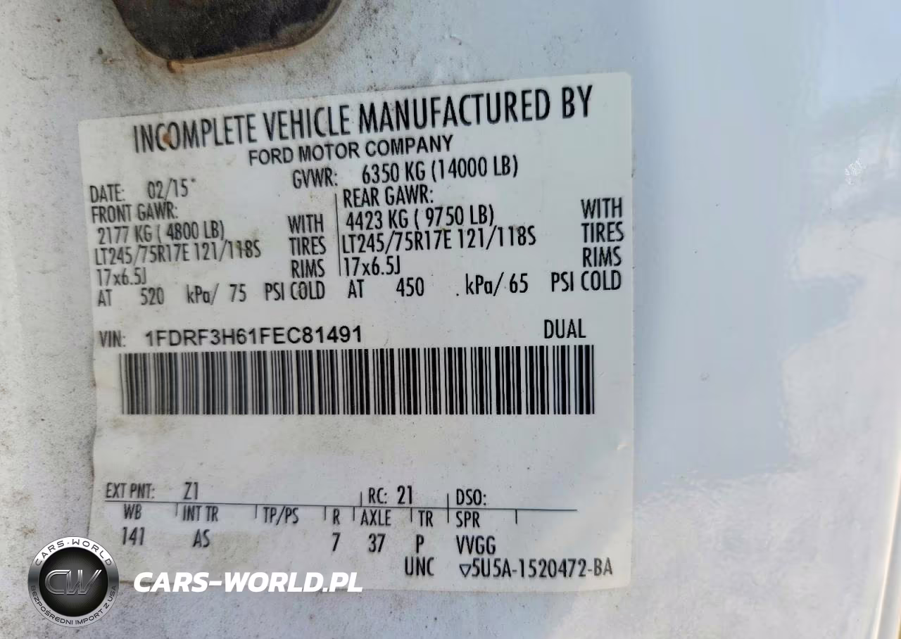 2015 Ford F350 Super Duty VIN:1FDRF3H61FEC81491 - 12