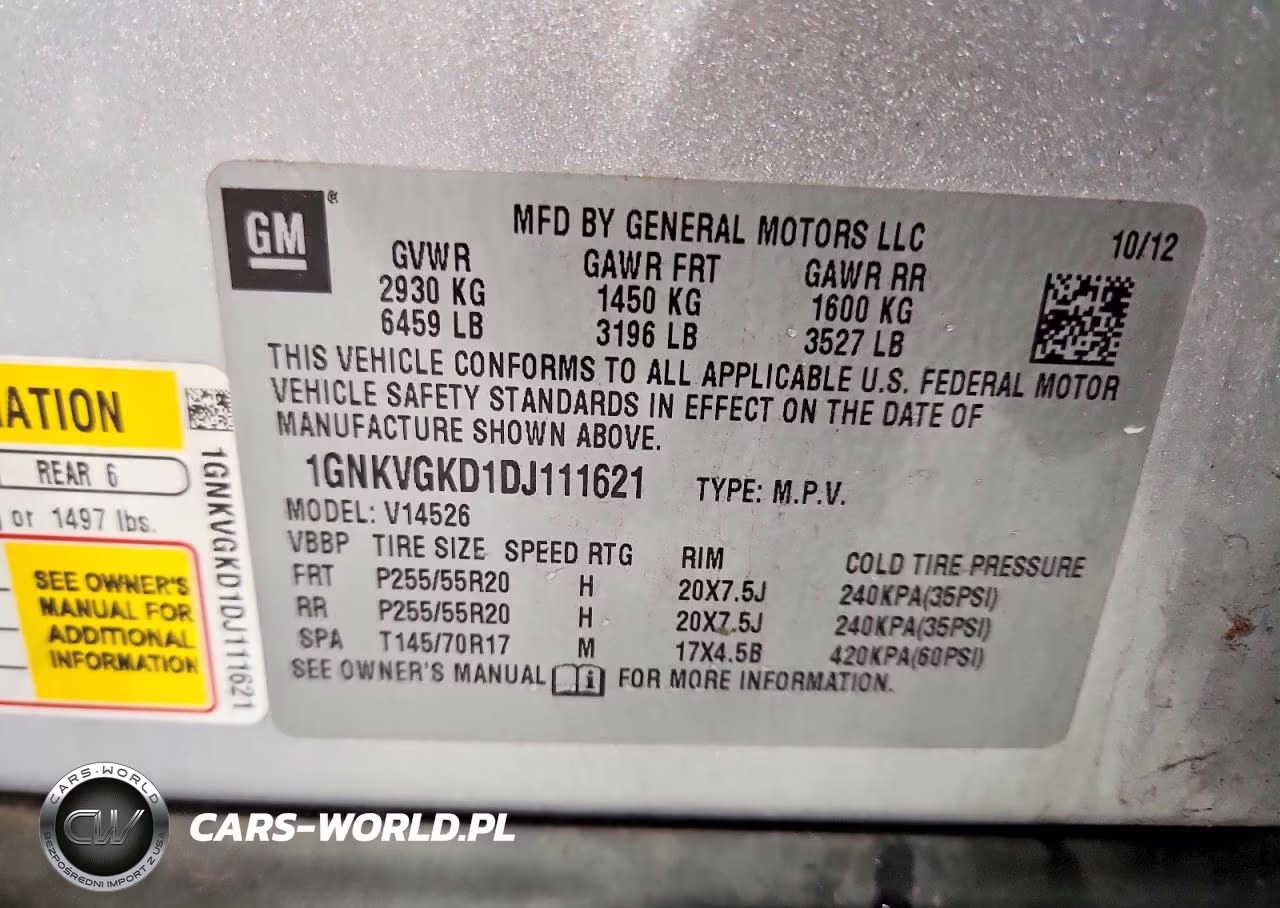 2013 Chevrolet Traverse Lt VIN:1GNKVGKD1DJ111621 - 13