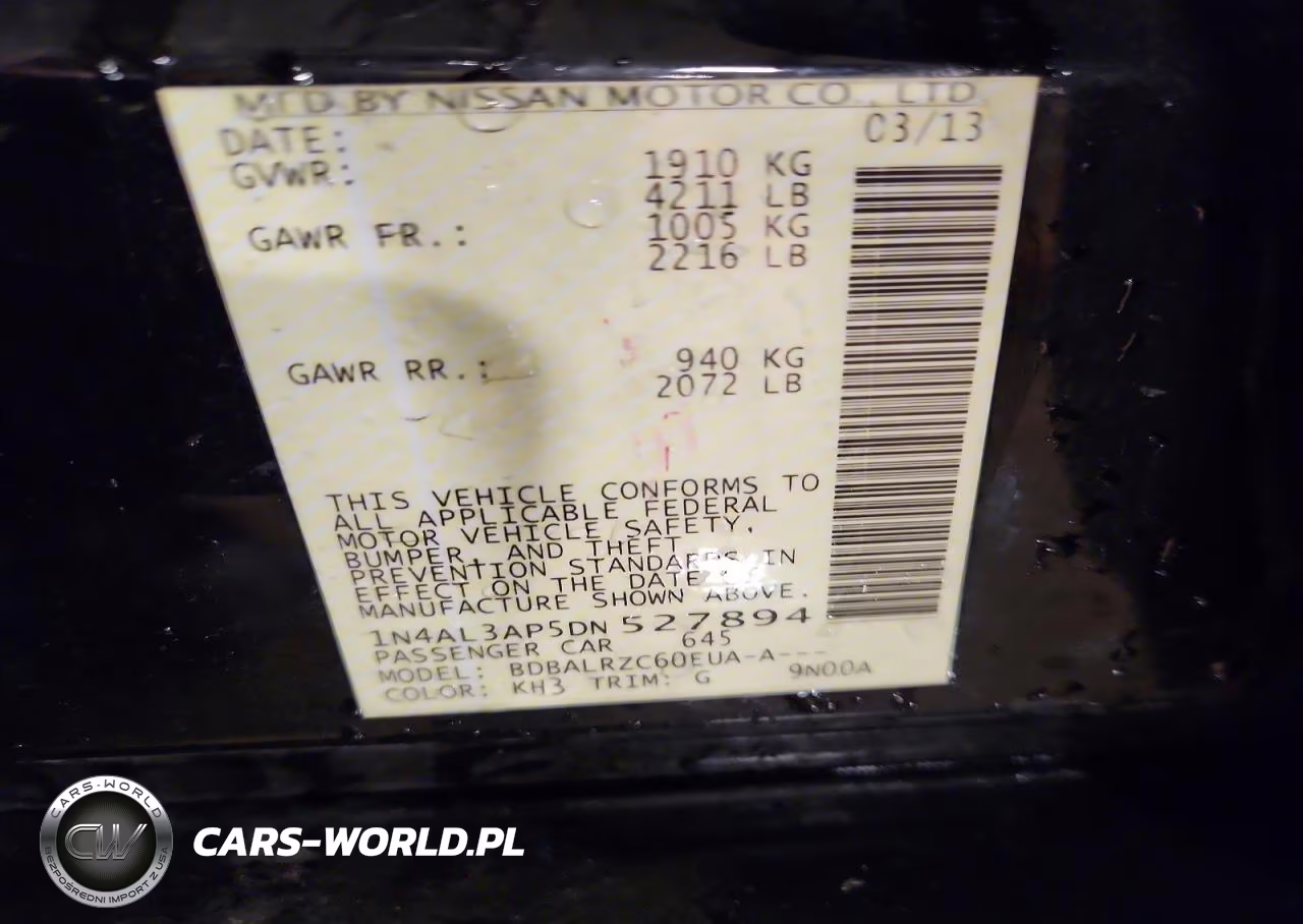 2013 Nissan Altima 2.5 VIN:1N4AL3AP5DN527894 - 13