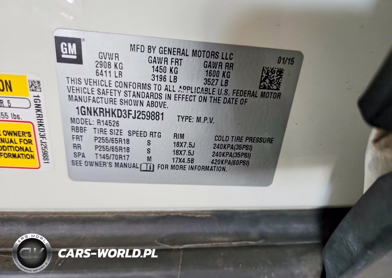 2015 Chevrolet Traverse Lt VIN:1GNKRHKD3FJ259881 - 13
