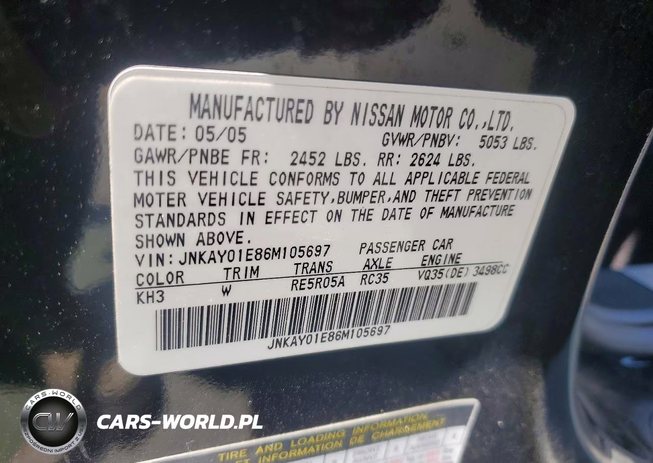 2006 Infiniti M35 Base VIN:JNKAY01E86M105697 - 12