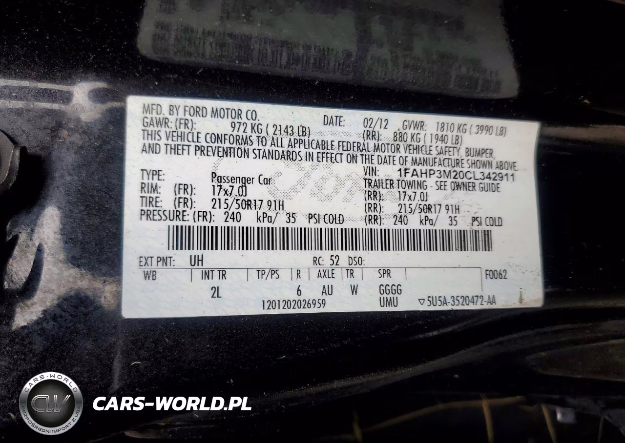 2012 Ford Focus Sel VIN:1FAHP3M20CL342911 - 12