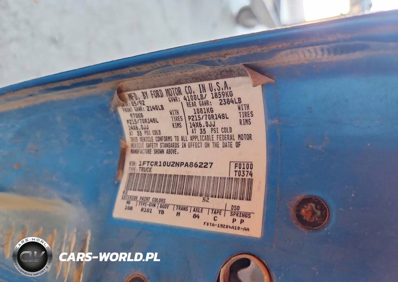 1992 Ford Ranger VIN:1FTCR10U2NPA86227 - 12