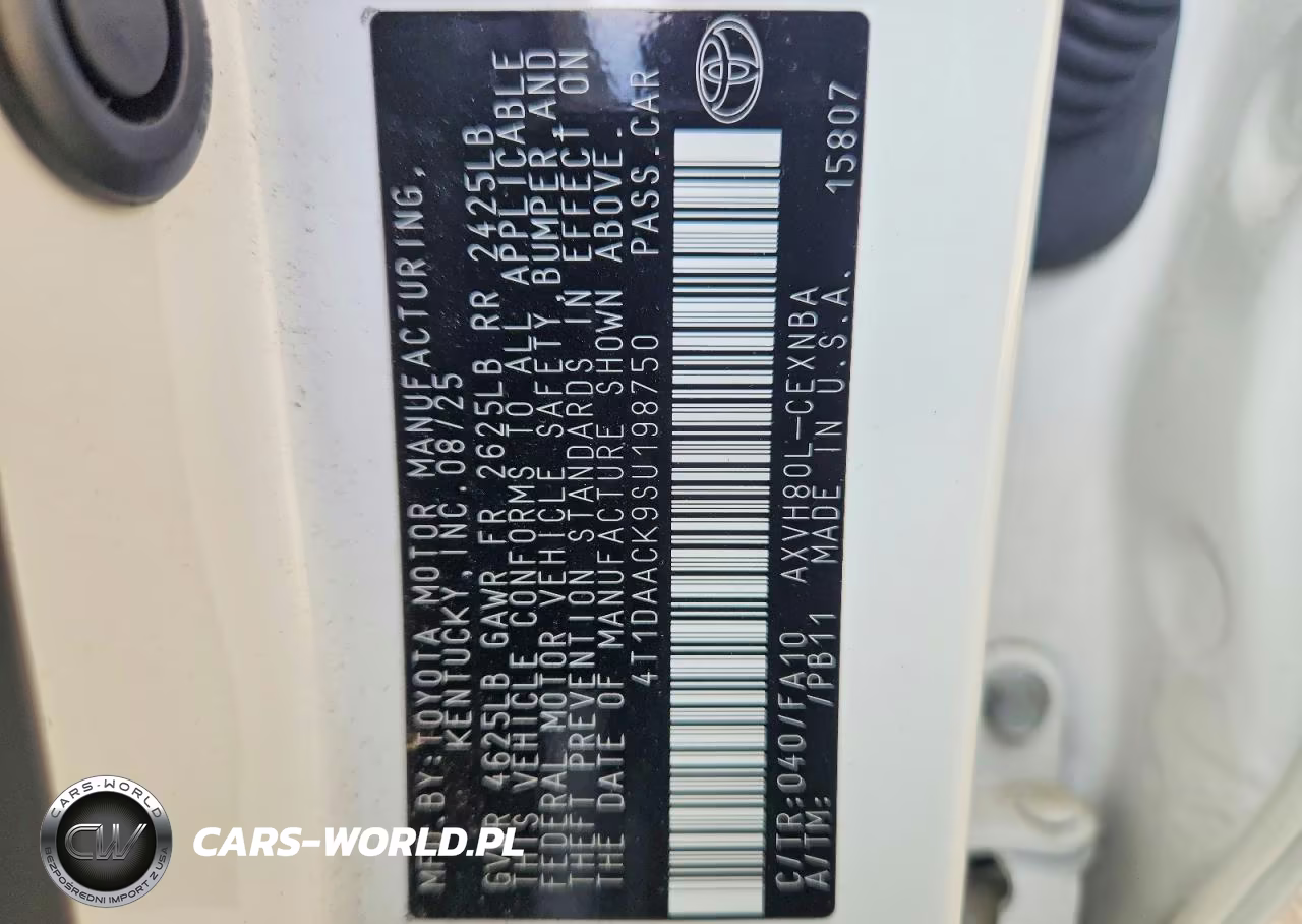 2025 Toyota Camry VIN:4T1DAACK9SU198750 - 12