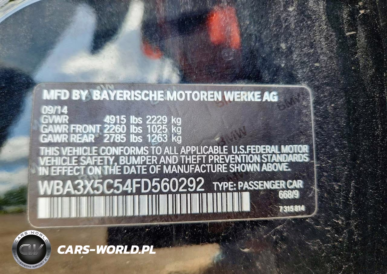 2015 BMW 328 Xigt VIN:WBA3X5C54FD560292 - 12