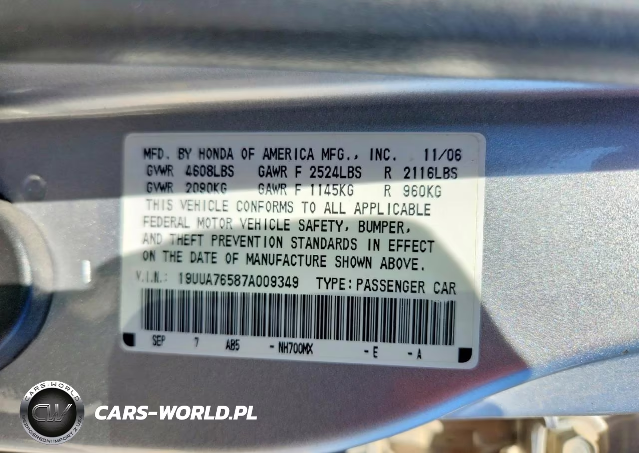 2007 Acura Tl Type S VIN:19UUA76587A009349 - 12