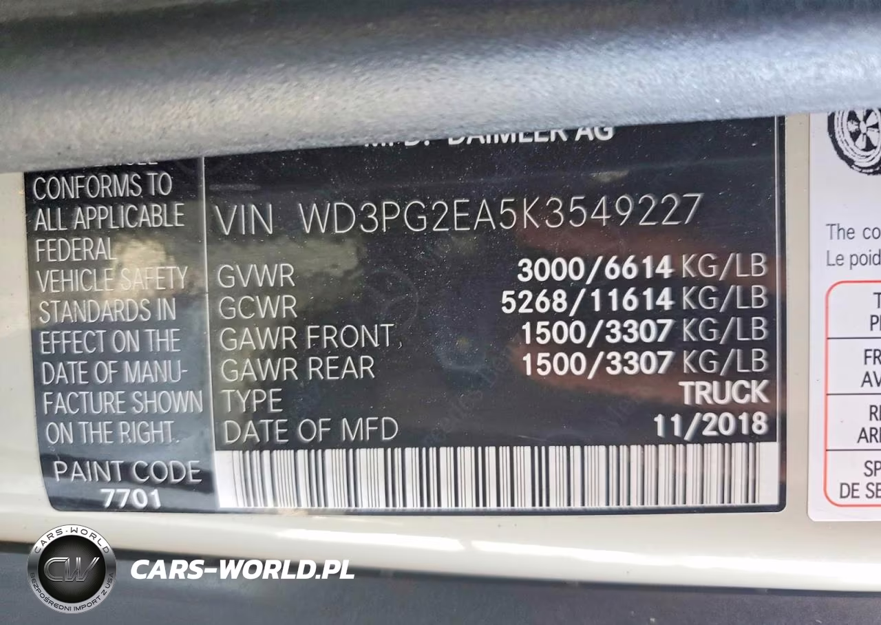 2019 Mercedes-Benz Metris VIN:WD3PG2EA5K3549227 - 13
