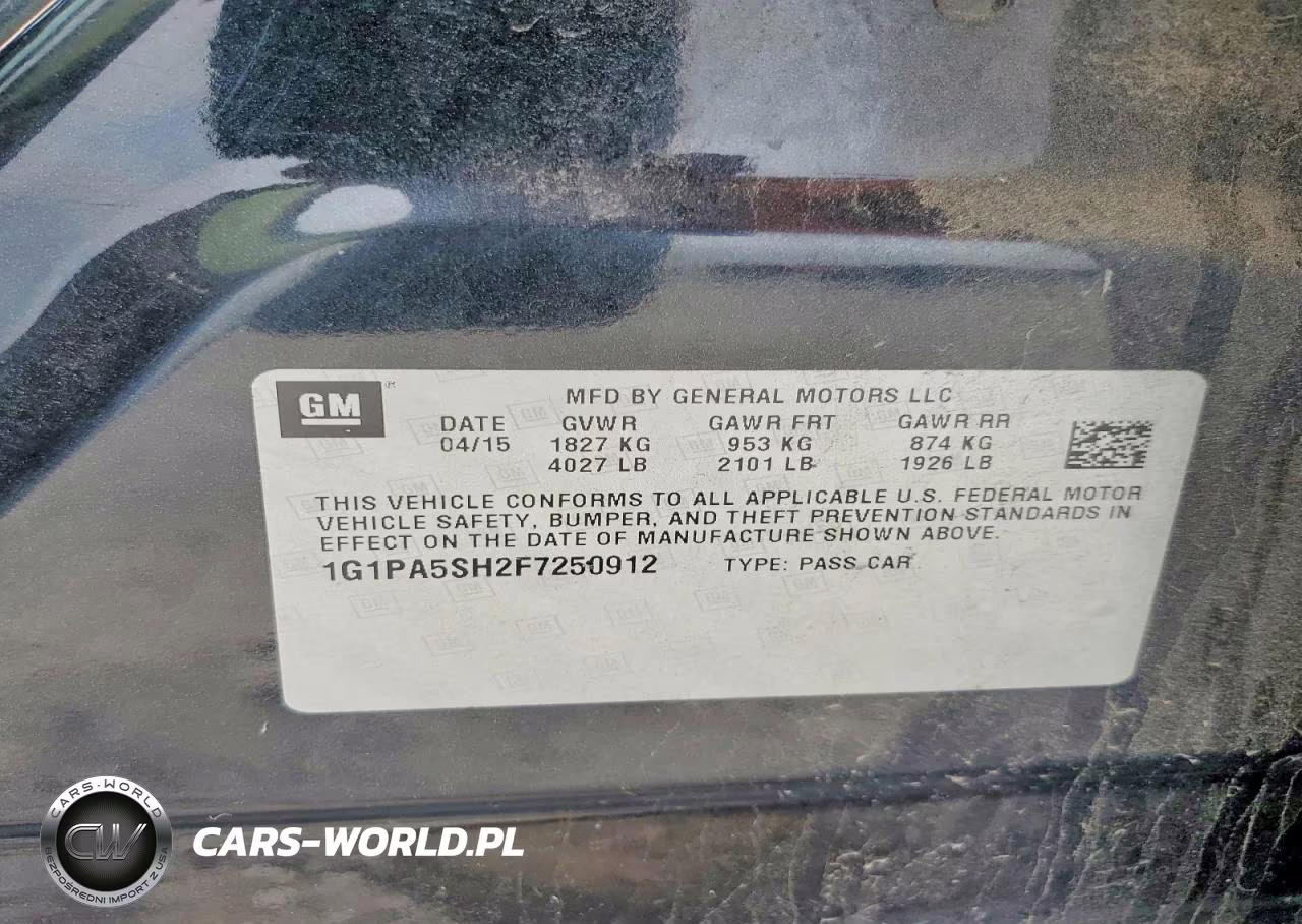 2015 Chevrolet Cruze Ls VIN:1G1PA5SH2F7250912 - 12