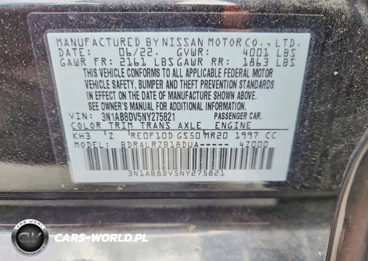 2022 Nissan Sentra Sr VIN:3N1AB8DV5NY275821 - 12