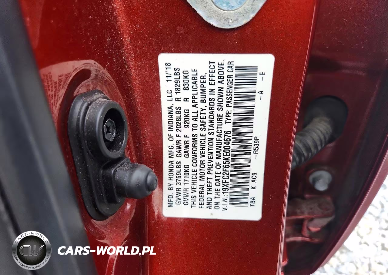 2019 Honda Civic Lx VIN:19XFC2F65KE004676 - 12