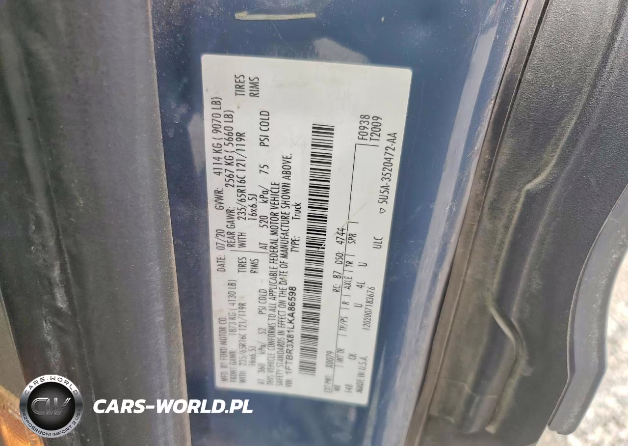 2020 Ford Transit T-250 VIN:1FTBR3X81LKA86598 - 14